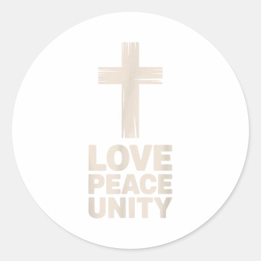Christian Love Peace Unity Day  Ronde Sticker (Voorkant)
