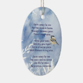 Christian Memorial Chickadee Bird Winter Snow Tree Keramisch Ornament (Rechts)