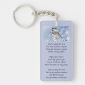 Christian Memorial Chickadee Bird Winter Snow Tree Sleutelhanger (Voorkant)