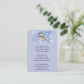 Christian Memorial Chickadee Bird Winter Snow Tree Visitekaartje (Staand voorkant)