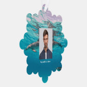 Christian Memorial  Dolphins Underwater Ocean Ornament Kaart (Rechts)