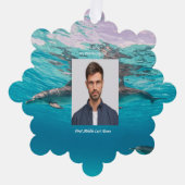 Christian Memorial  Dolphins Underwater Ocean Ornament Kaart (Voorkant)