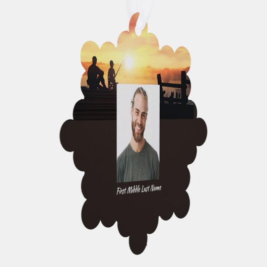 Christian Memorial Father Son Fishing Fisherman Ornament Kaart (Rechts)