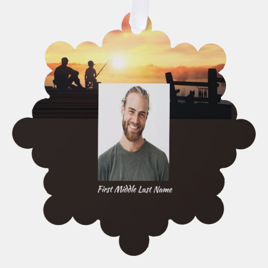 Christian Memorial Father Son Fishing Fisherman  Ornament Kaart (Voorkant)