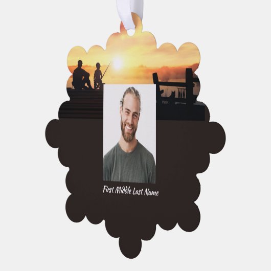 Christian Memorial Father Son Fishing Fisherman  Ornament Kaart (Links)