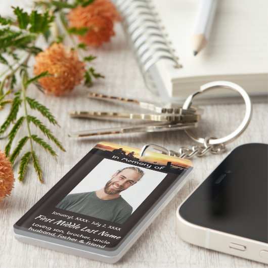 Christian Memorial Father Son Fishing Fisherman Sleutelhanger (Voorkant Rechts)