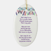 Christian Memorial Feathers Boho Tribal Native Keramisch Ornament (Rechts)