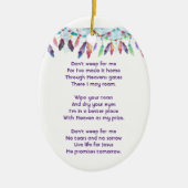 Christian Memorial Feathers Boho Tribal Native Keramisch Ornament (Voorkant)