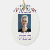 Christian Memorial Feathers Boho Tribal Native Keramisch Ornament (Achterkant)