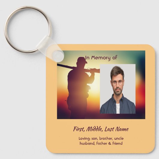 Christian Memorial Hunter Hunting Stag Deer Sleutelhanger (Voorkant)