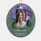 Christian Memorial Keepsake African Violet Keramisch Ornament (Links)