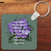 Christian Memorial Keepsake African Violet Sleutelhanger (Achterkant)
