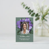 Christian Memorial Keepsake African Violet Visitekaartje (Staand voorkant)