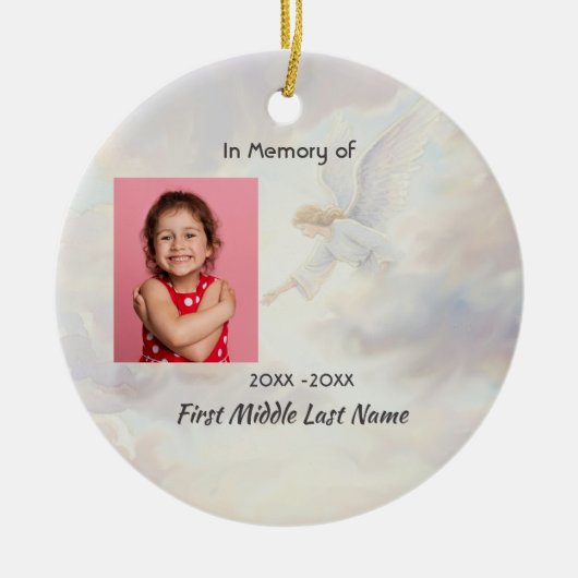Christian Memorial Keepsake Angel Reaching  Keramisch Ornament (Voorkant)
