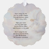 Christian Memorial Keepsake Angel Reaching  Ornament Kaart (Achterkant)