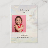 Christian Memorial Keepsake Angel Reaching  Visitekaartje (Voorkant)