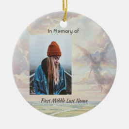 Christian Memorial Keepsake Angel Sky Clouds Keramisch Ornament