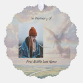 Christian Memorial Keepsake Angel Sky Clouds Ornament Kaart (Voorkant)
