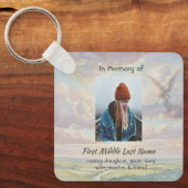 Christian Memorial Keepsake Angel Sky Clouds Sleutelhanger (Voorkant)