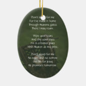 Christian Memorial Keepsake Baseball Game Player  Keramisch Ornament (Achterkant)