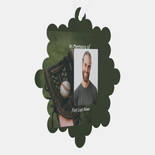 Christian Memorial Keepsake Baseball Game Player  Ornament Kaart (Rechts)