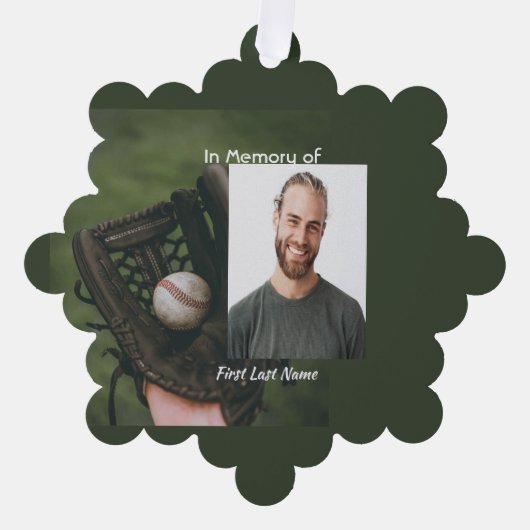 Christian Memorial Keepsake Baseball Game Player  Ornament Kaart (Voorkant)