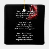 Christian Memorial Keepsake Baseball Softball  Keramisch Ornament (Achterkant)