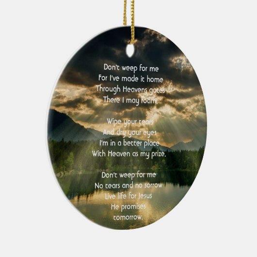 Christian Memorial Keepsake Beautiful Lake Beach Keramisch Ornament (Rechts)