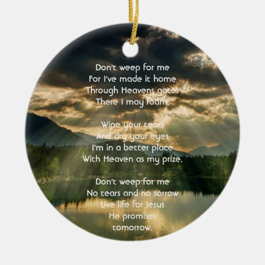 Christian Memorial Keepsake Beautiful Lake Beach Keramisch Ornament (Voorkant)