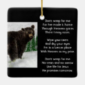 Christian Memorial Keepsake Black Bear Animal Keramisch Ornament (Achterkant)