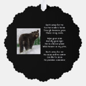 Christian Memorial Keepsake Black Bear Animal Ornament Kaart (Achterkant)