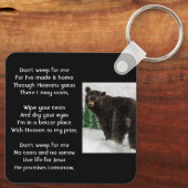 Christian Memorial Keepsake Black Bear Animal Sleutelhanger (Achterkant)