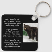 Christian Memorial Keepsake Black Bear Animal Sleutelhanger (Achterkant)
