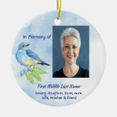 Christian Memorial Keepsake Bluebird Garden Bird  Keramisch Ornament (Voorkant)