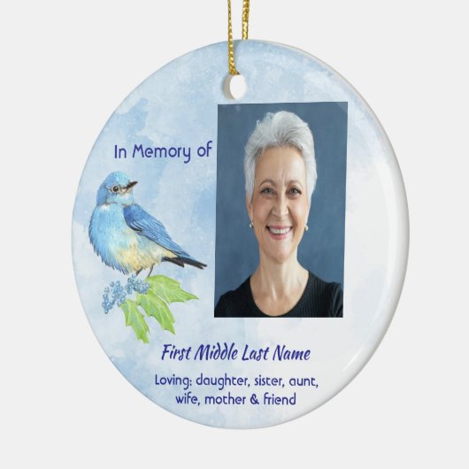 Christian Memorial Keepsake Bluebird Garden Bird  Keramisch Ornament (Links)