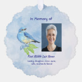 Christian Memorial Keepsake Bluebird Garden Bird  Ornament Kaart (Voorkant)