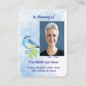 Christian Memorial Keepsake Bluebird Garden Bird  Visitekaartje (Achterkant)