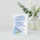 Christian Memorial Keepsake Bluebird Garden Bird  Visitekaartje (Staand voorkant)