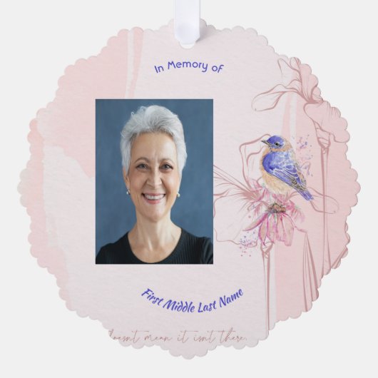 Christian Memorial Keepsake  Bluebird Garden  Ornament Kaart (Voorkant)