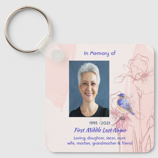 Christian Memorial Keepsake  Bluebird Garden  Sleutelhanger (Voorkant)