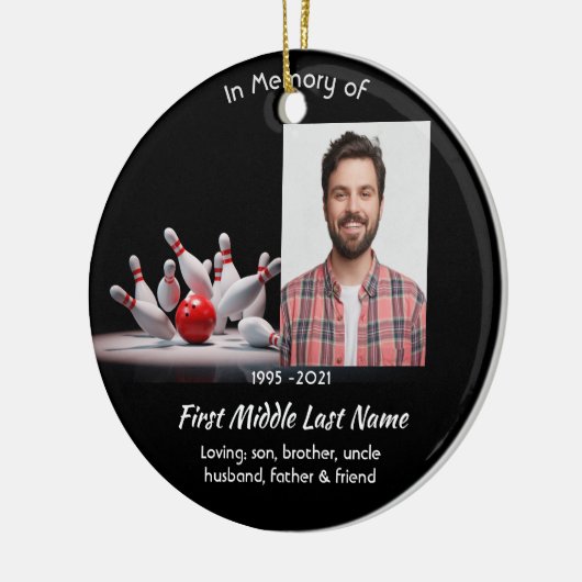 Christian Memorial Keepsake Bowling Bowler Keramisch Ornament (Links)