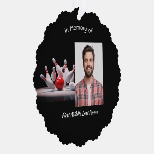 Christian Memorial Keepsake Bowling Bowler Ornament Kaart (Rechts)