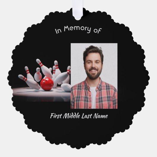 Christian Memorial Keepsake Bowling Bowler Ornament Kaart (Voorkant)