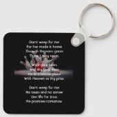 Christian Memorial Keepsake Bowling Bowler Sleutelhanger (Achterkant)
