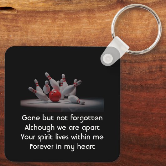 Christian Memorial Keepsake Bowling Bowler Sleutelhanger (Achterkant)