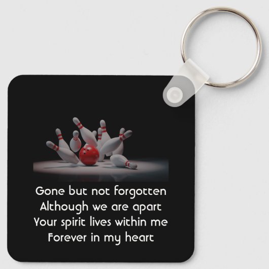 Christian Memorial Keepsake Bowling Bowler Sleutelhanger (Achterkant)