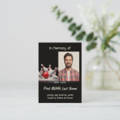Christian Memorial Keepsake Bowling Bowler Visitekaartje (Staand voorkant)