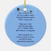 Christian Memorial Keepsake Canada Goose Outdoors Keramisch Ornament (Achterkant)