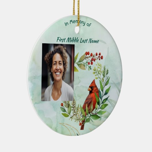 Christian Memorial keepsake Cardinal Bird Keramisch Ornament (Rechts)