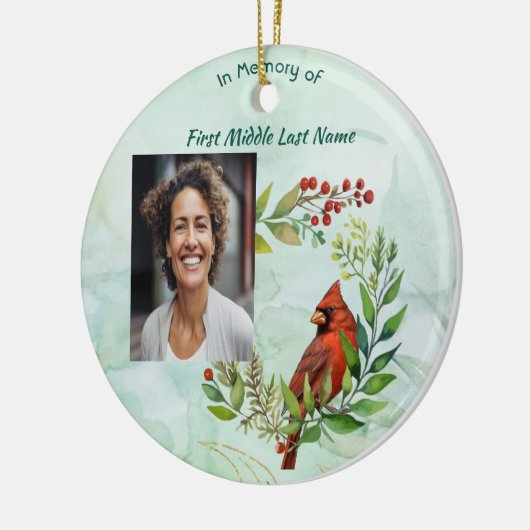Christian Memorial keepsake Cardinal Bird Keramisch Ornament (Links)